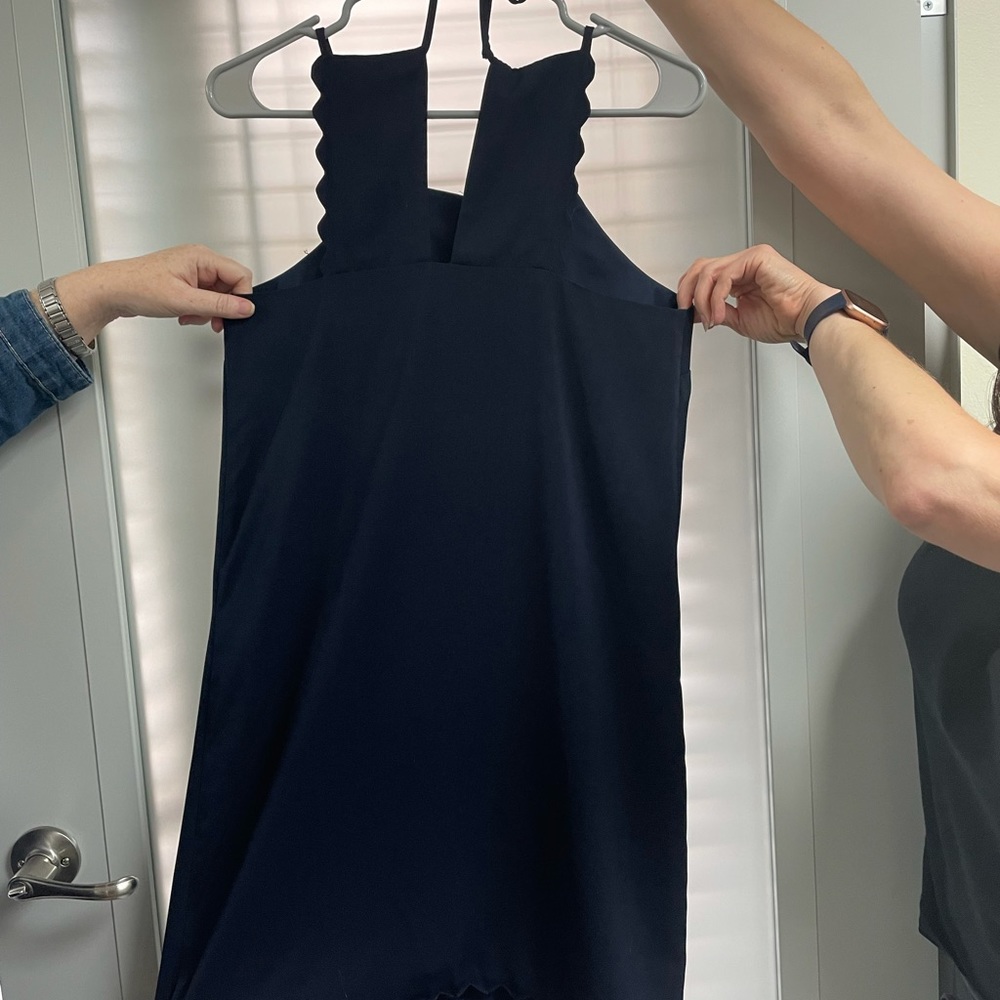 EUC lined, navy blue dress - Picture 2 of 4